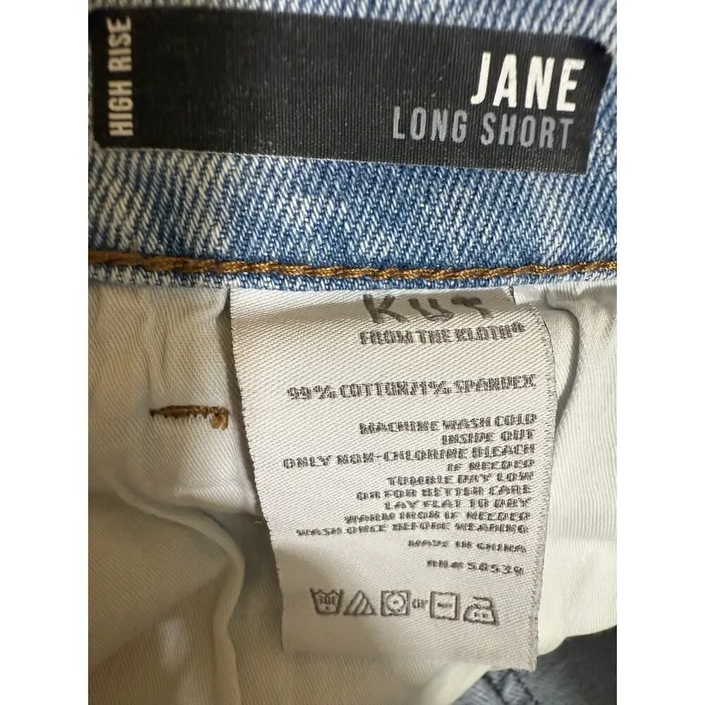 KUT FROM THE KLOTH Women's Jane High Rise Denim/Jean Long Short Blue Size 4